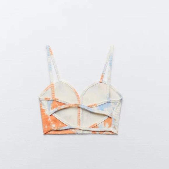 ZARA TIE-DYE RIBBED CROP TOP - Picture 5 of 5